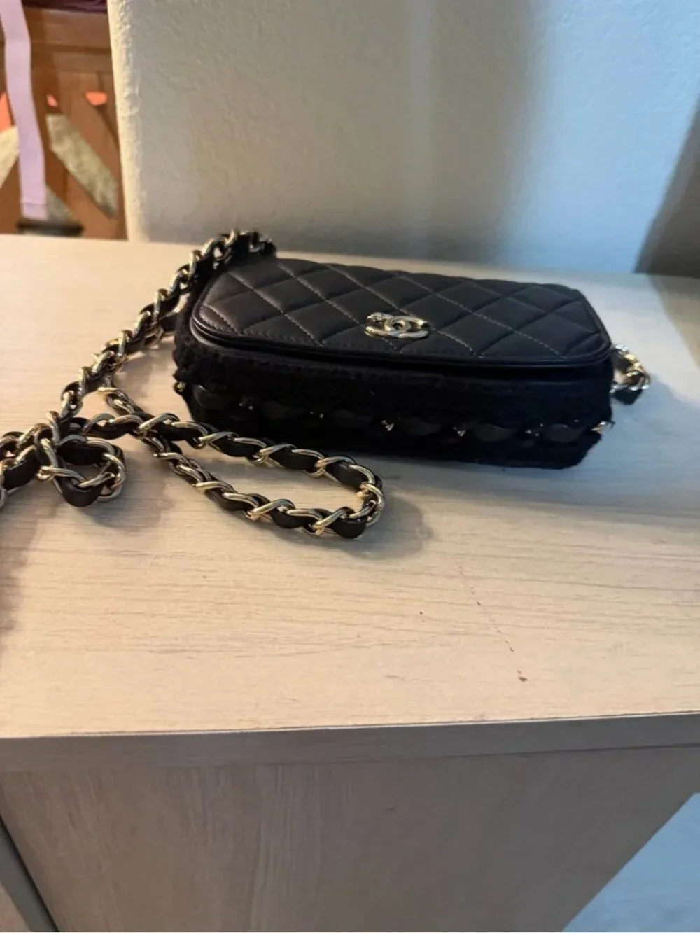 CHANEL quilted leather